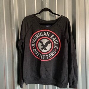 American Eagle Outfitters Black Logo Sweatshirt